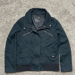 Vans Off The Wall Military Bomber Utility Jacket Black Canvas Size M